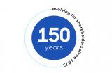 a badge celebrating dunedin income growth's 150th anniversary