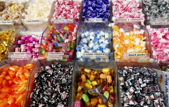 a selection of sweets in a sweet shop