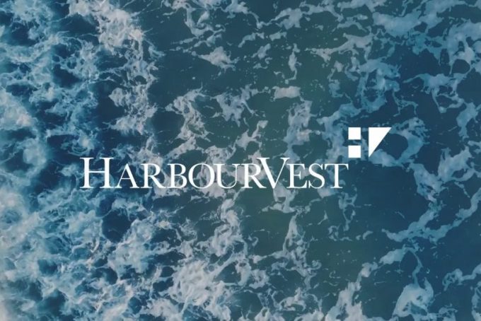 harbourvest logo viewed against patch of sea