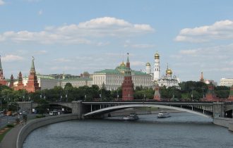 view of Kremlin across a river
