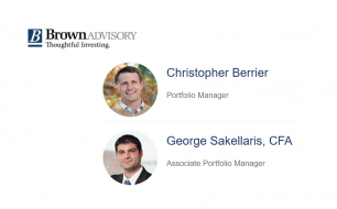 head shots of christopher berrier and george sakellaris managers of brown advisory us smaller companies