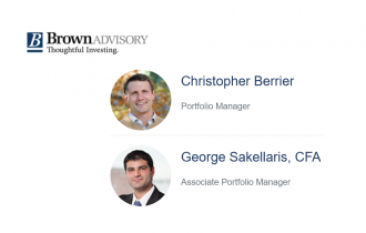 head shots of christopher berrier and george sakellaris managers of brown advisory us smaller companies