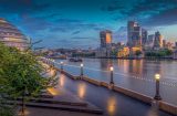 a view of the City of London from the other bank of the Thames