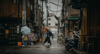 a rainy day in Tokyo