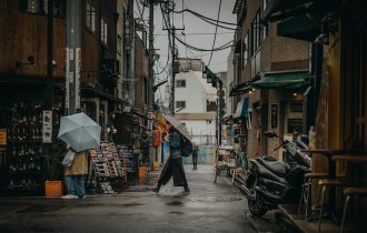 a rainy day in Tokyo