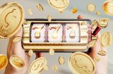 a jackpot reel showing 777 in gold and with stylised gold dollar coins flying towards the viewer