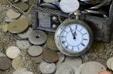 Pocket watch with coins