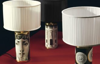 lamps with classic fornasetti face images on them