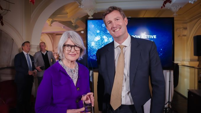 Nipppon Active Value Fund chair Rosemary Morgan accepts the QuotedData Best Country Specialist award in 2025.