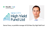 logos of cqs new city high yield and manulife investments alongside a picture of Darren Toner