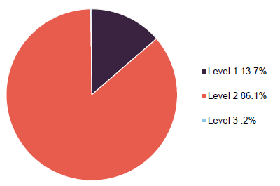 Figure 2 NCYF portfolio split by Fair value hierarchy at 31 December 2025