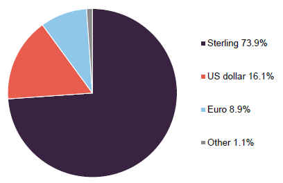 Figure 4 NCYF portfolio split by currency at 30 April 2026