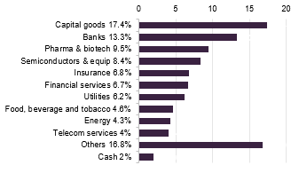 Sectoral allocation as at 31 May 2026