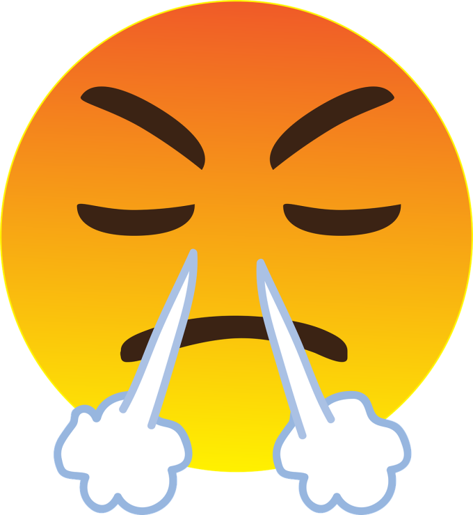 an emoji showing frustration
